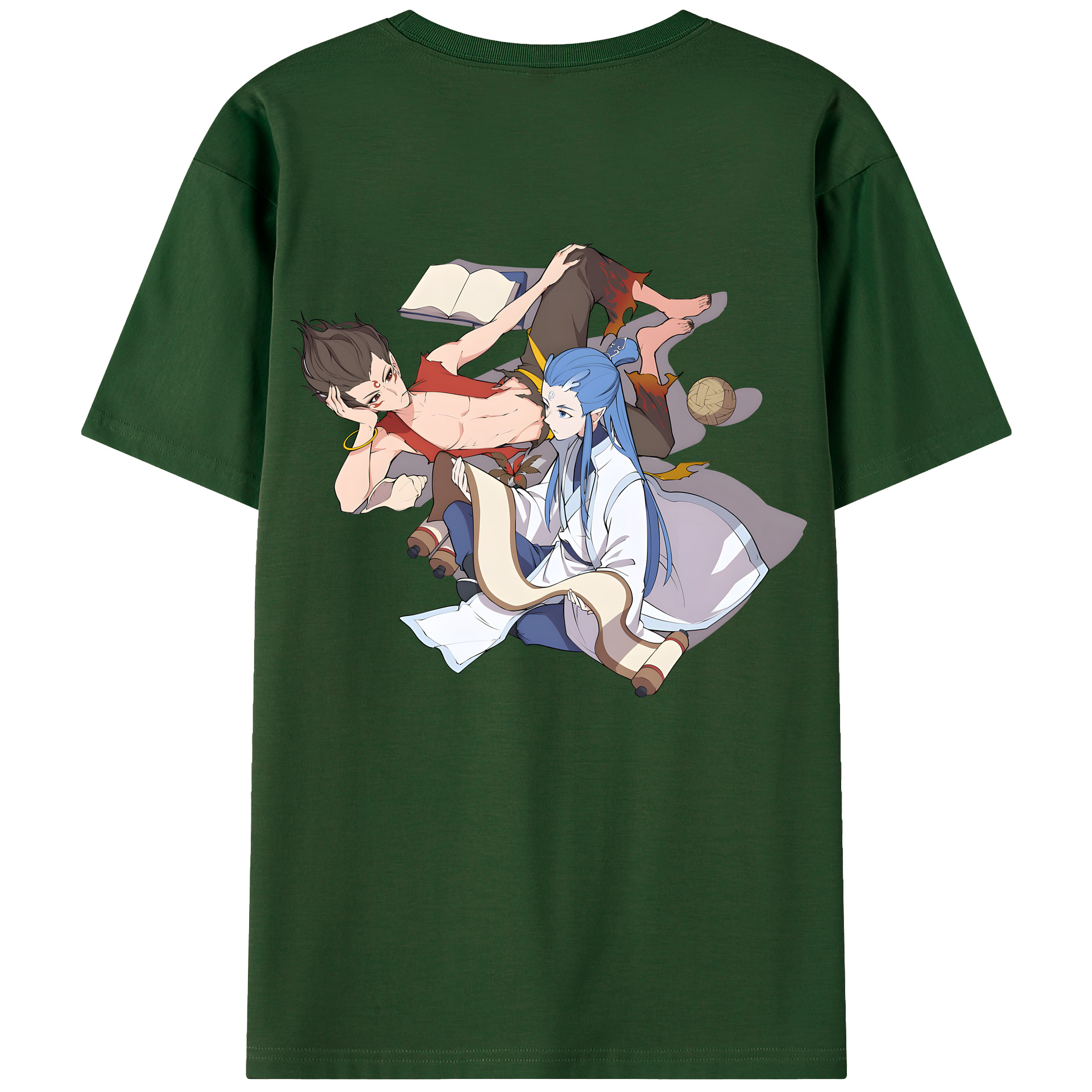 （画像用） Ne Zha 2 ナタ 魔童の大暴れ 綿100％半袖Tシャツ（背面プリント）